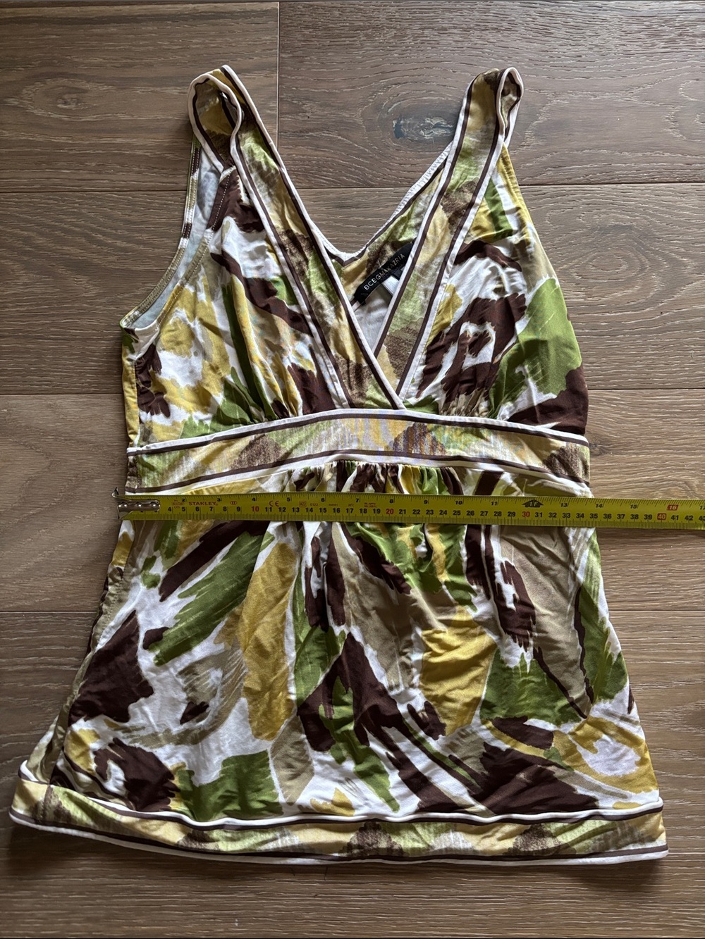 BCBGMaxAzria Olive, Brown & Cream Tank Camisole small.